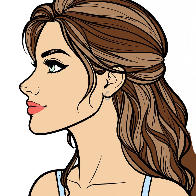 realistic profile of woman