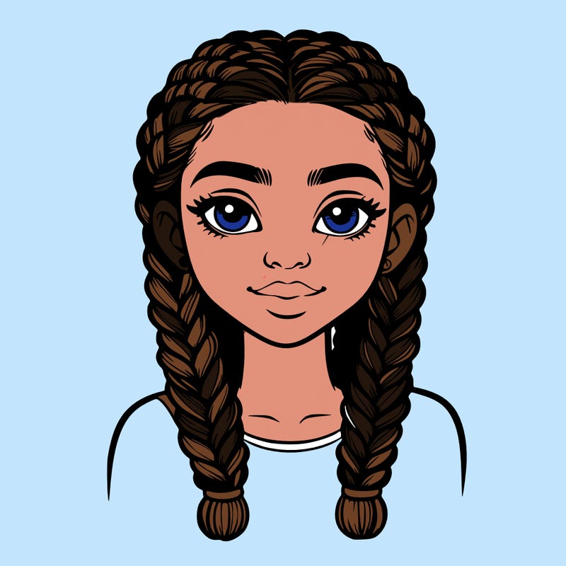 realistic girl with braids