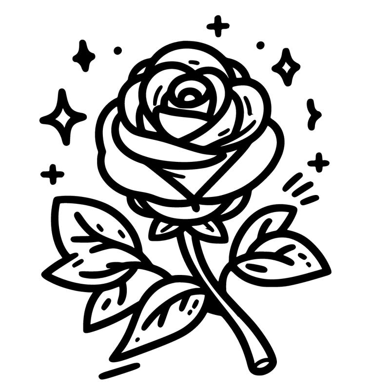 a rose that is not got a lot of detail but can be colour very nicely