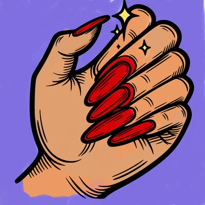 .nales on a hand