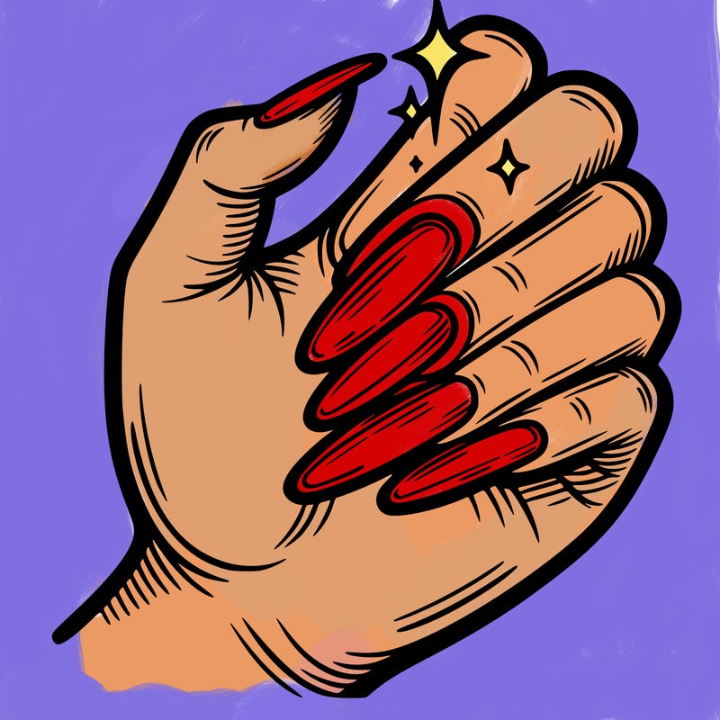 .nales on a hand