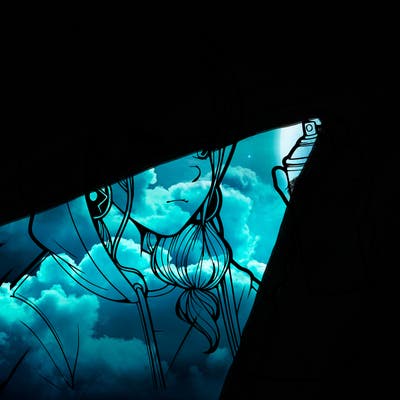 a realistic girl, spray painting