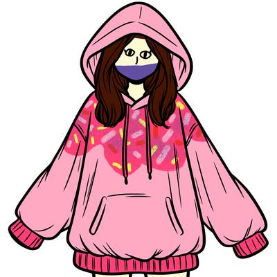 girl in oversized hoodie