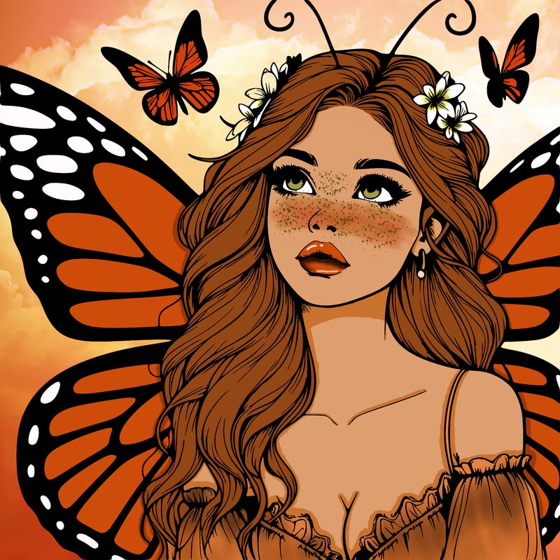 butterfly fairy realistic girl