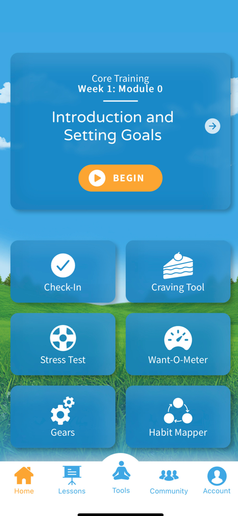Eat Right Now - Eat Right Now app dashboard featuring mindful eating tools and behavioral change modules