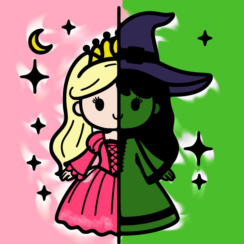 split princess and witch