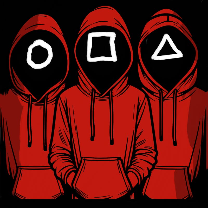 3 faceless people in  hoodies