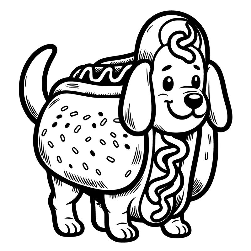 wiener dog with a hot dog costume on