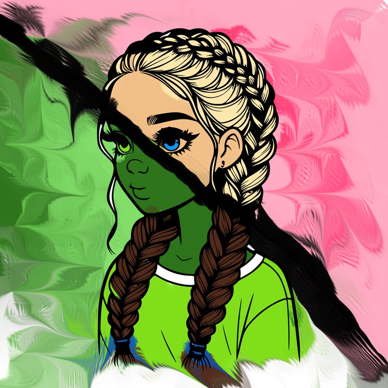 realistic girl with braids