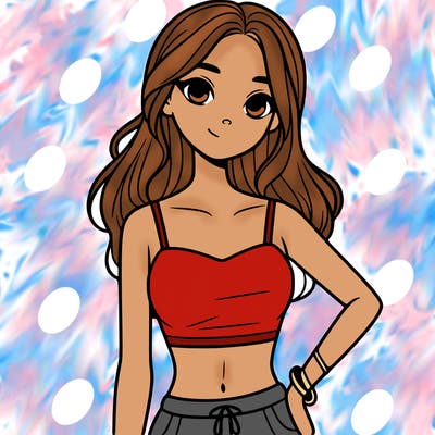 teen girl with crop top