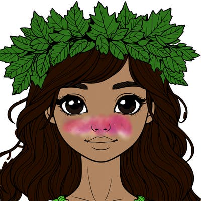 realistic girl with fall leaf crown