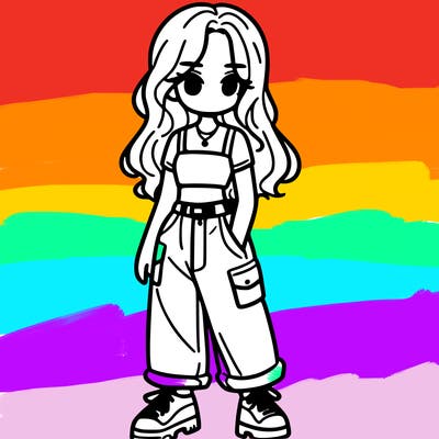 girl in crop top and baggy pants