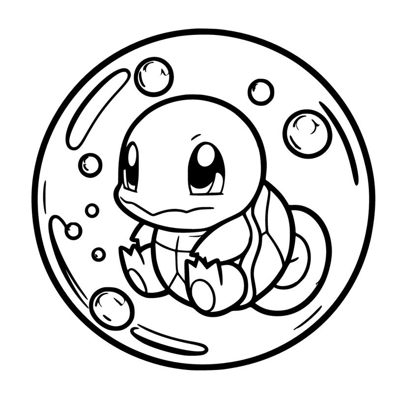 squirtle in a bubble