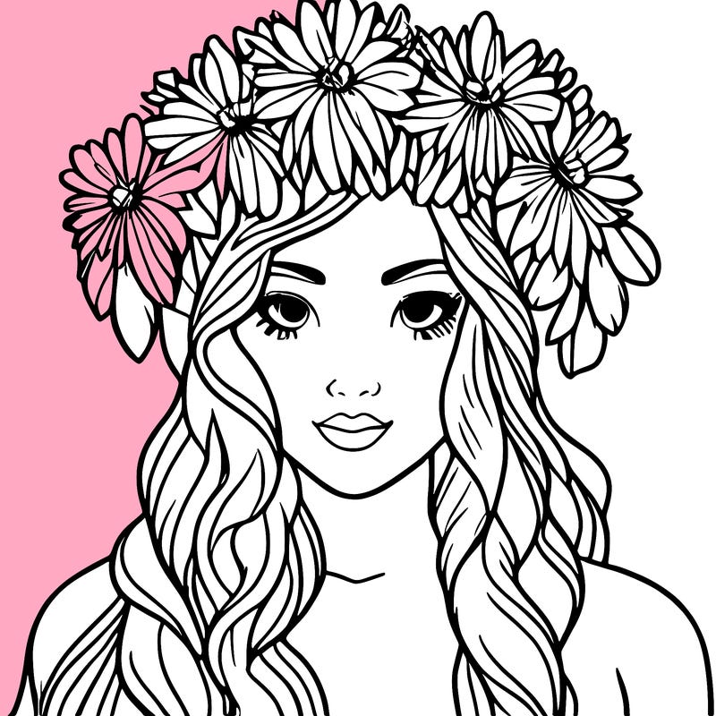 girl with flowers crown