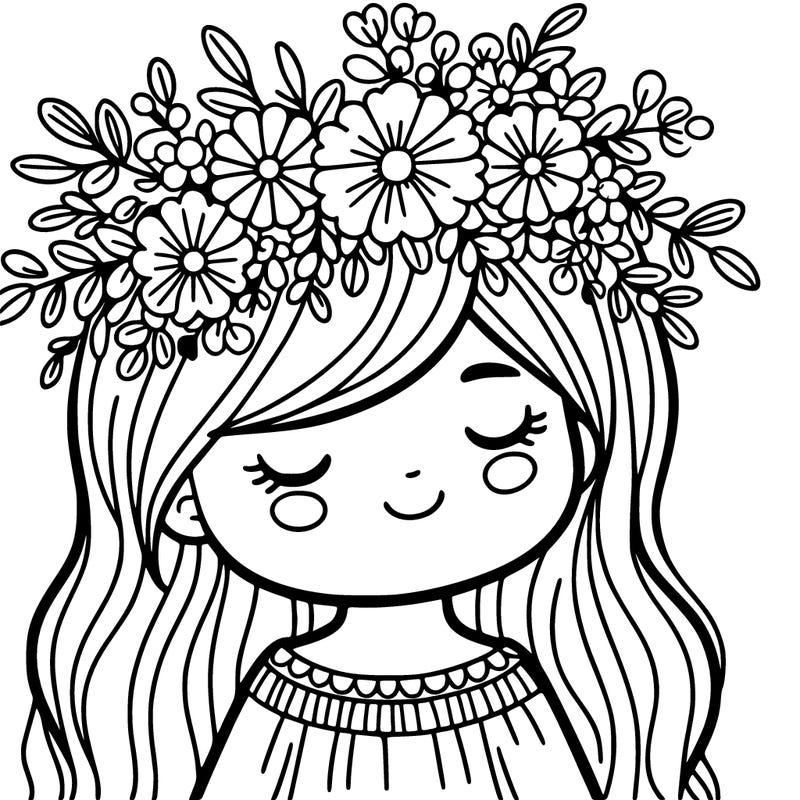 girl with flowers crown