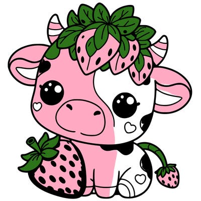 cute strawberry cow