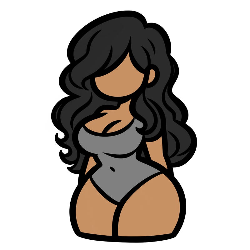 curvy woman with hair