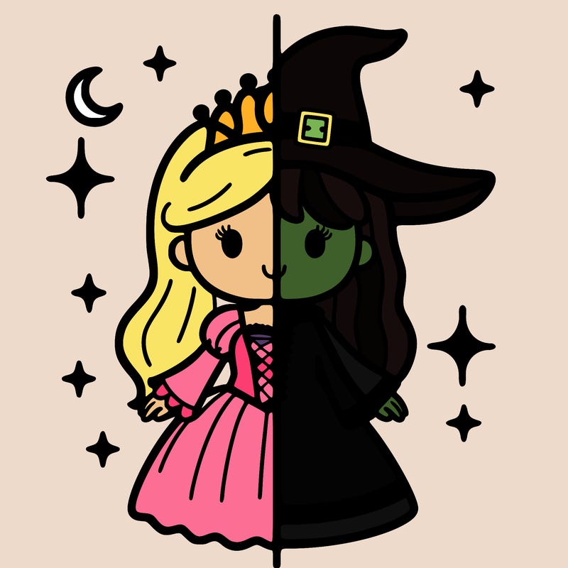 split princess and witch