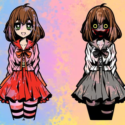 scary anime girl