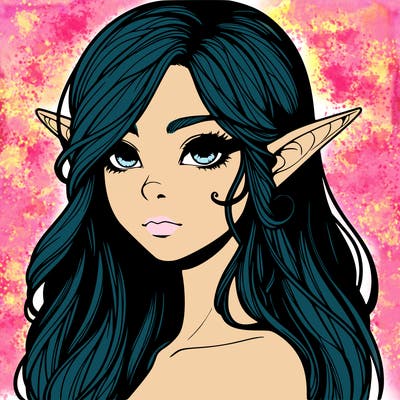 elf girl realistic dark fantasy