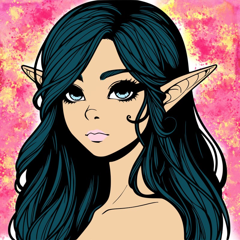 elf girl realistic dark fantasy