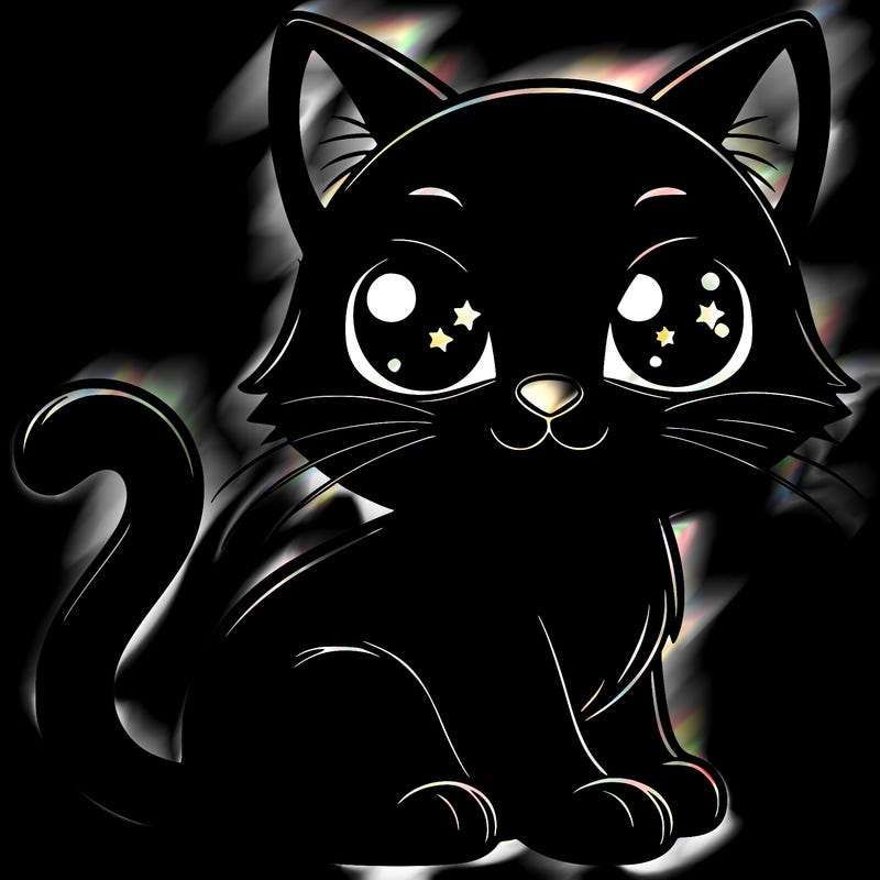 black cat with emerald eyes