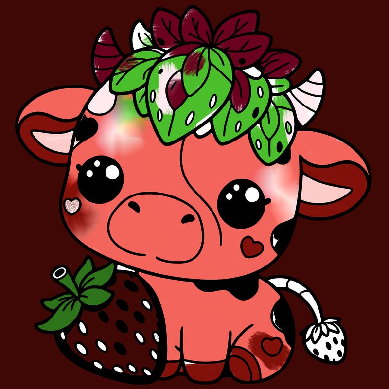 cute strawberry cow