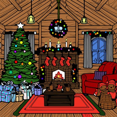 christmas house interior