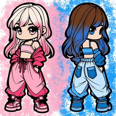 girl in crop top and baggy pants