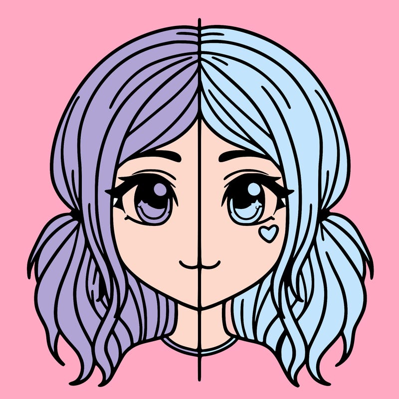 split girl just the face