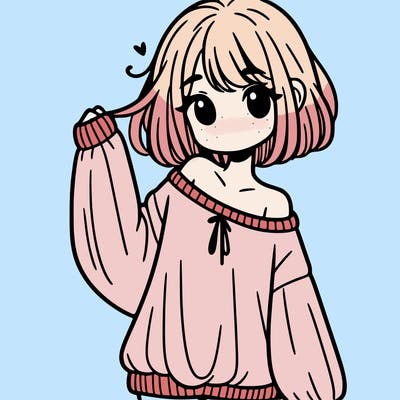 girl in baggy sweater hanging off her shoulder