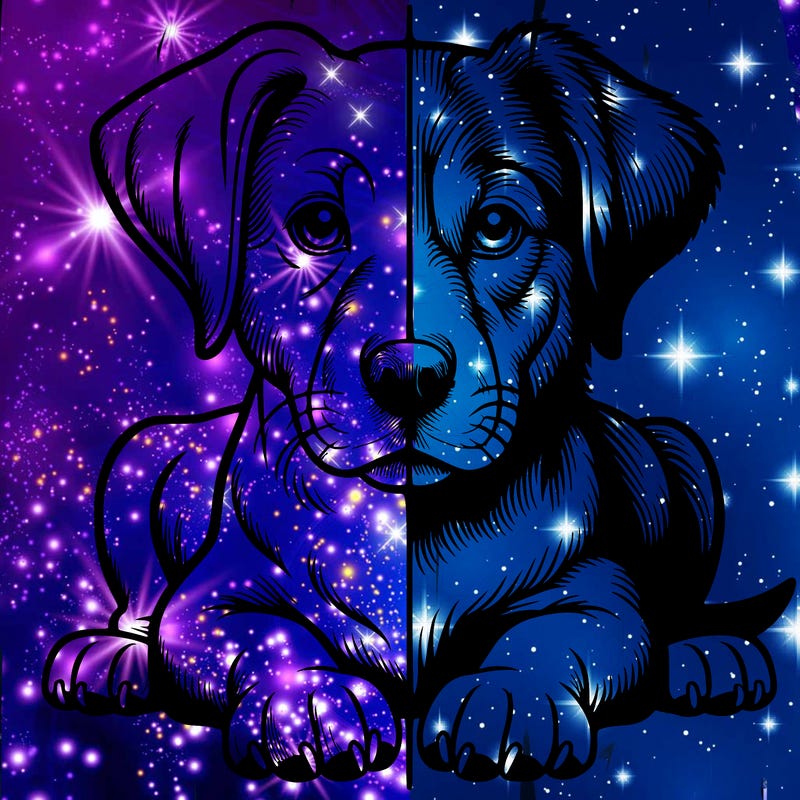 realistic dog split picture