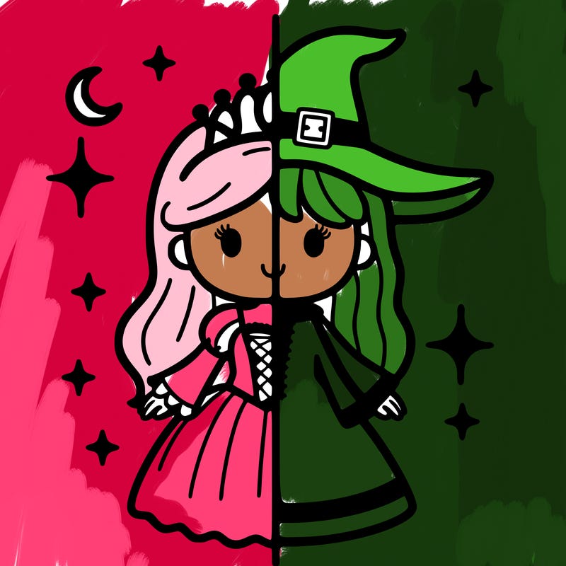 split princess and witch