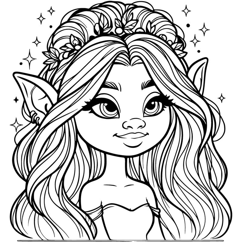 realistic magical beautiful female troll with oversized features