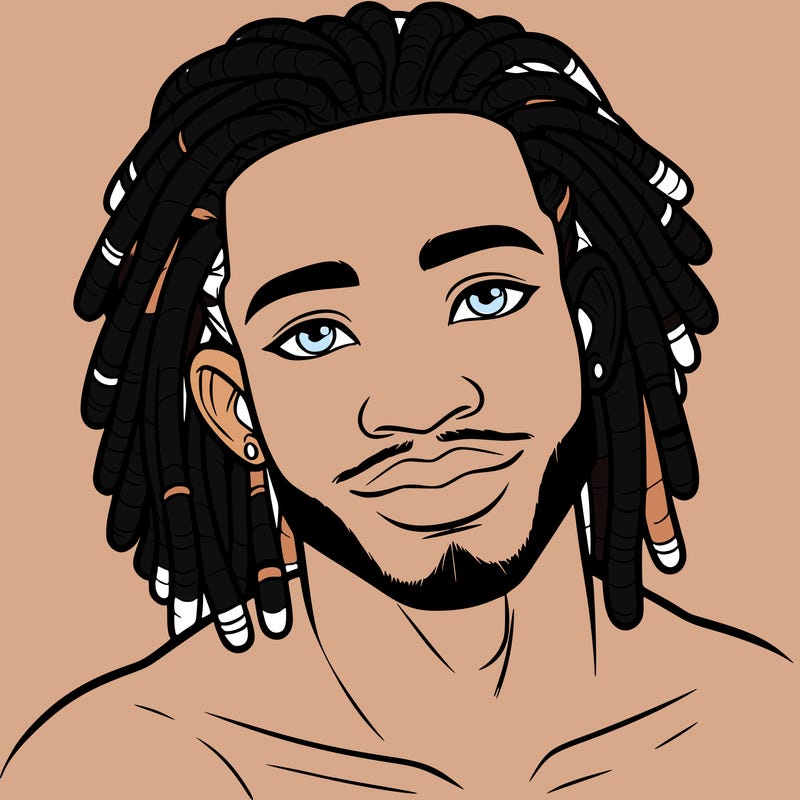 beautiful african american man with dreads