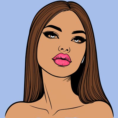 realistic woman with full lips