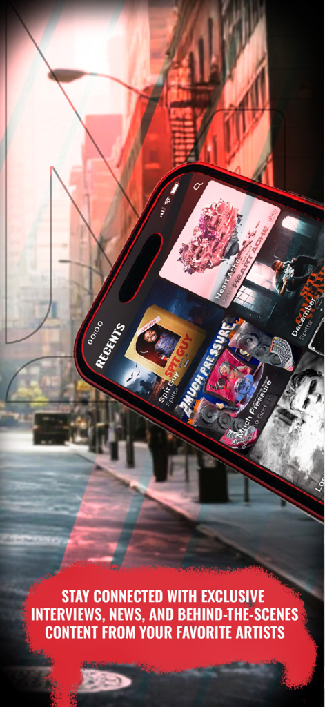 MyMixtapez mobile app displaying recent albums and exclusive artist news updates