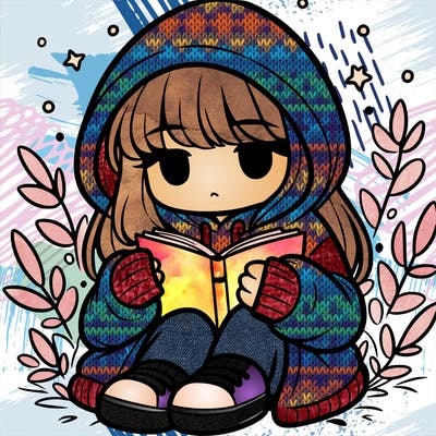 girl in oversized hoodie reading a book