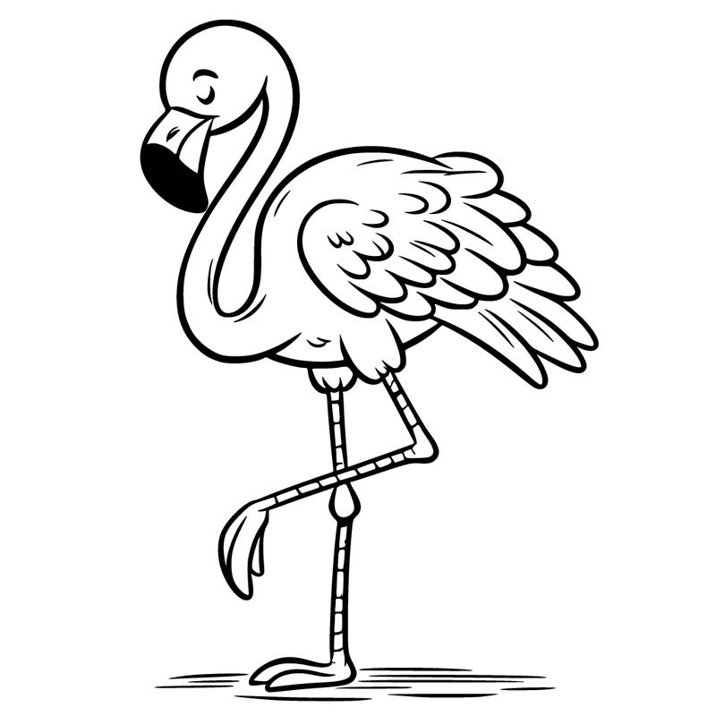 flamingo standing on one leg