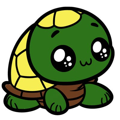 cute little animated turtle