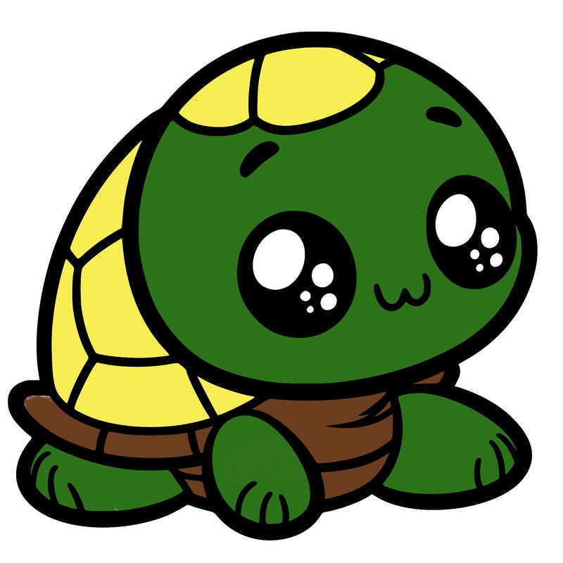 cute little animated turtle