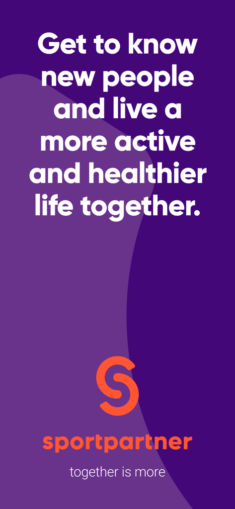 Sportpartner - Sportpartner App Einführung Banner mit dem Text Lerne neue Leute kennen und lebe gemeinsam aktiver und gesünder