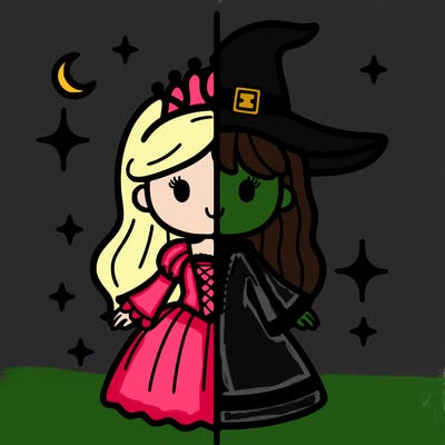 split princess and witch