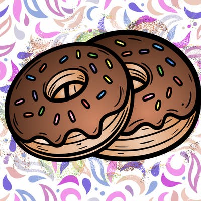 a piece of food doughnuts