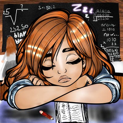 realistic tired girl