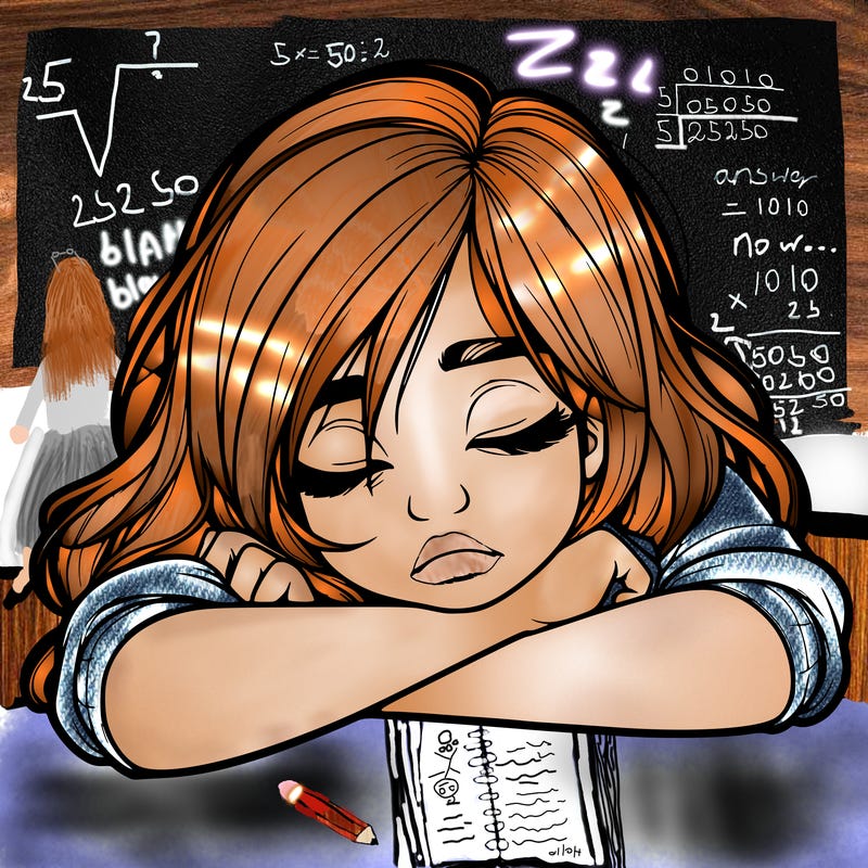 realistic tired girl