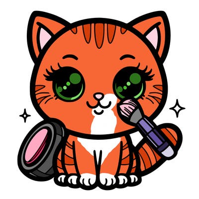 cat with make-up
