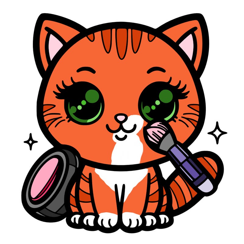 cat with make-up