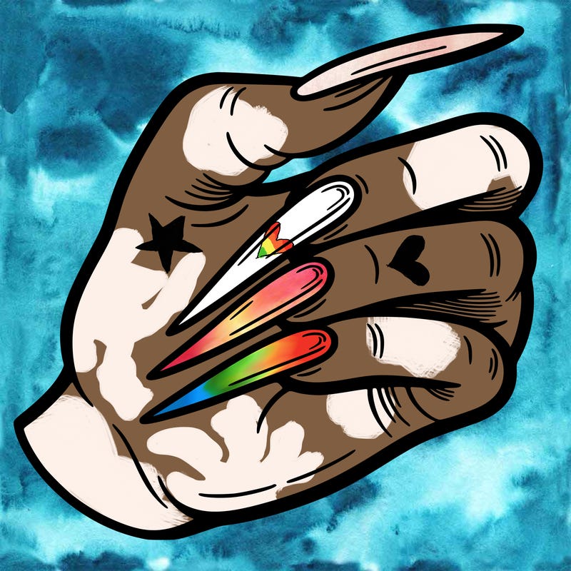 hand with long nails