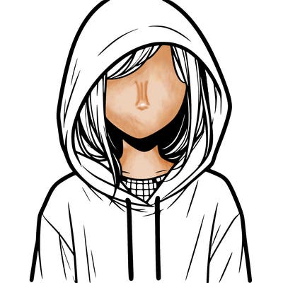 faceless girl in hoodie
